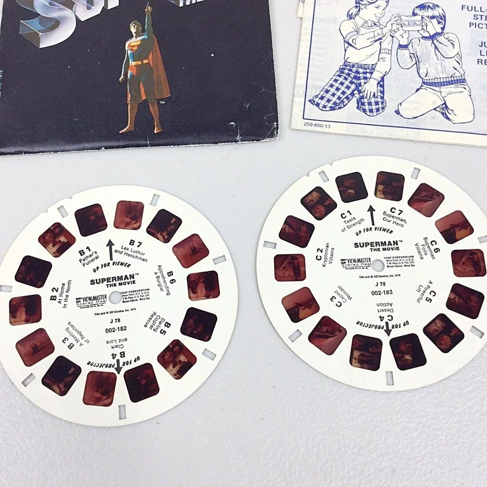 VTG 1978 View Master GAF Superman The Movie 3 Reel Set J78 Showtime